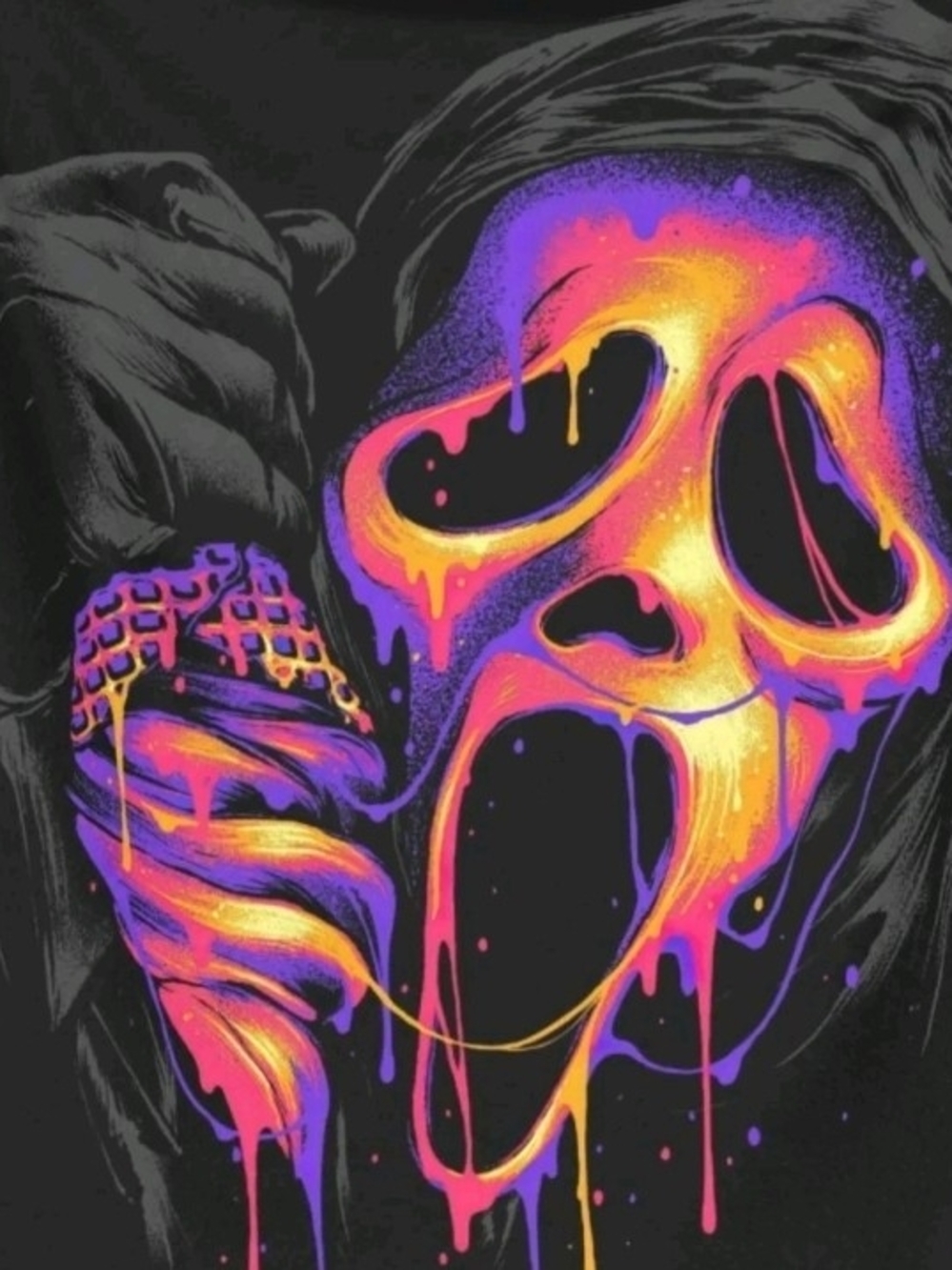 Neon Horror Ghostface Scream 60x80 Blanket Fleece WILL NOT FADE MACHINE WASHABLE